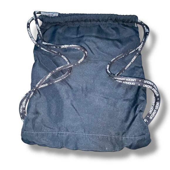 Under Armour UA Drawstring Sackpack Cinch Bag Black Gym Hike Backpack Pocket - Picture 6 of 12